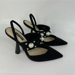 Nine West Debut Dress Slingback Pumps - Black Women Size 7.5M Heels